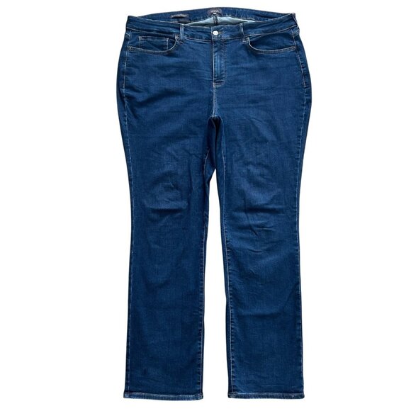 NYDJ Jeans Womens 20W Blue Marilyn Straight Stretch Lift Tuck Denim - Picture 1 of 10